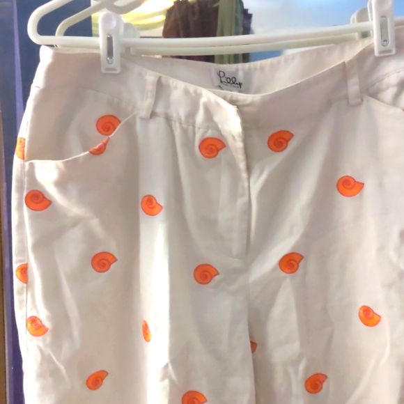 Lilly Pulitzer white embroidered seashell crop pants - Picture 2 of 6